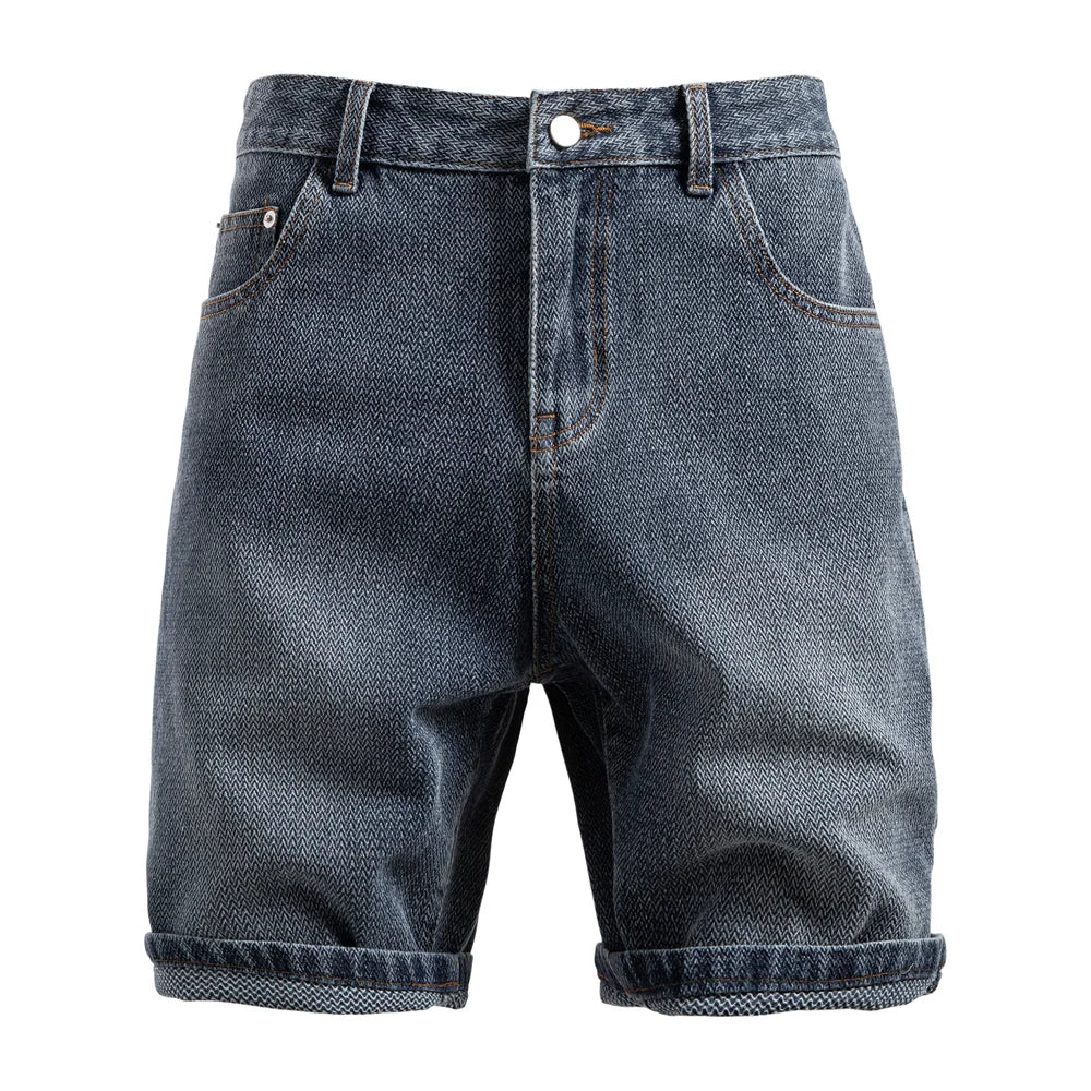 Dan Anthony Herringbone Denim Shorts