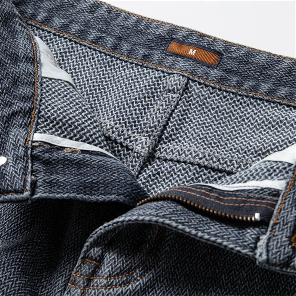 Dan Anthony Herringbone Denim Shorts