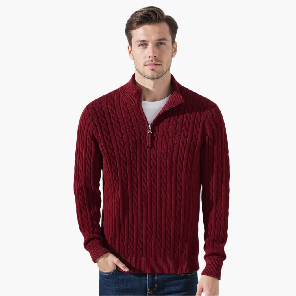 St. Vincent Zipped Cable Sweater