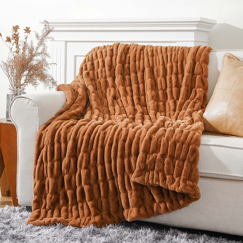 Imitation Rabbit Fur Blanket Throw