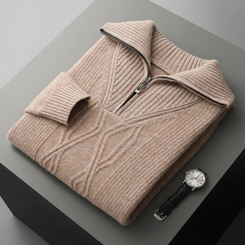 Graham Wells Half-Zip Wool Sweater