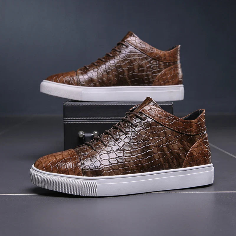 Montreal Croc-Embossed Sneakers