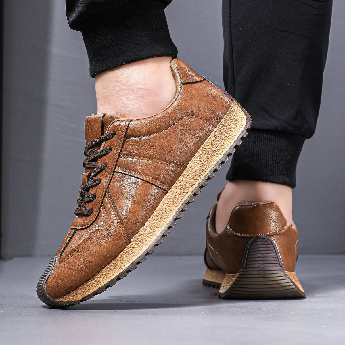 Jace Cole Leather Sneakers