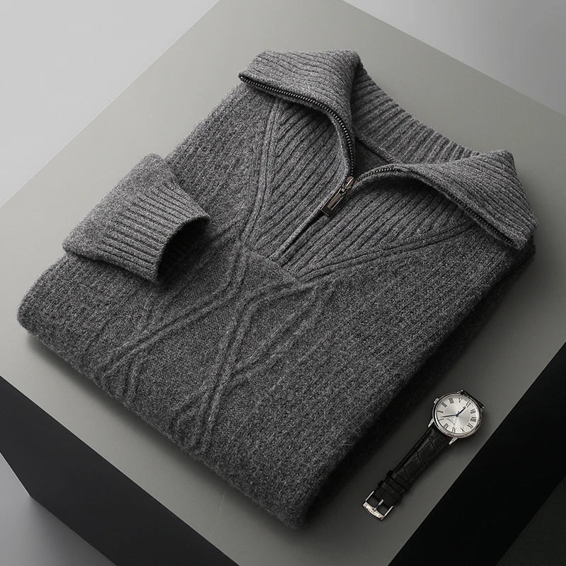 Graham Wells Half-Zip Wool Sweater