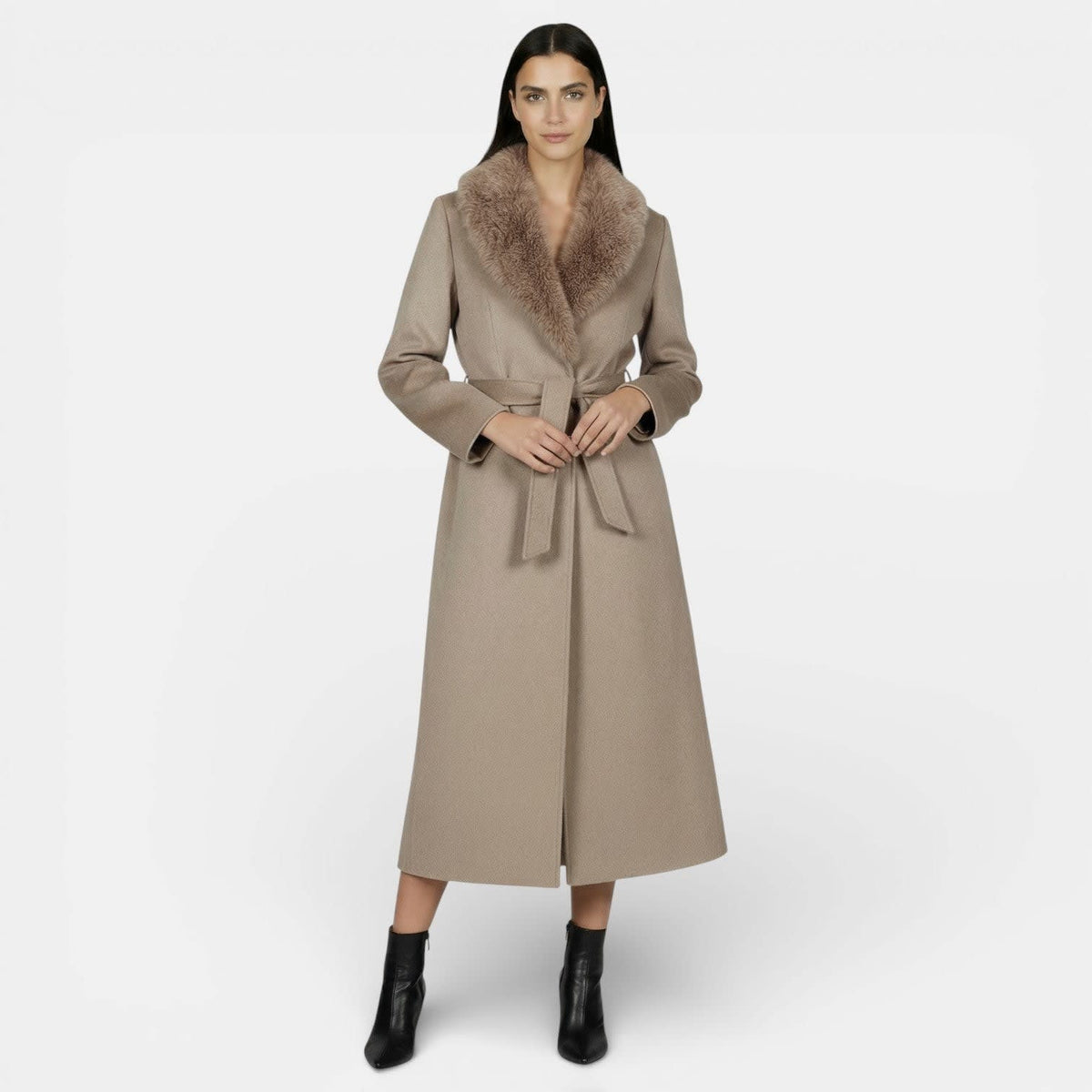 Amanda Faux Fur Collar Wool Coat_6