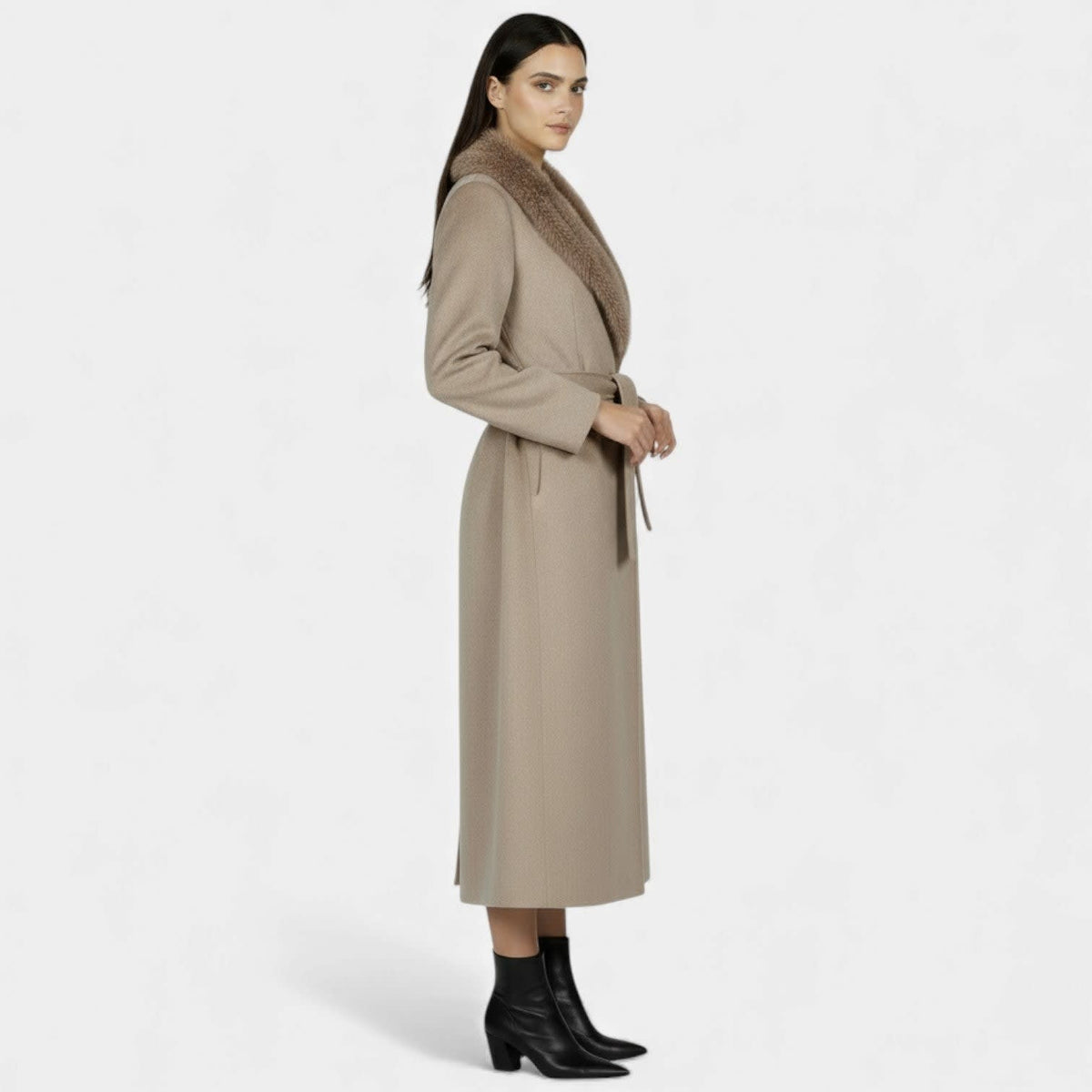 Amanda Faux Fur Collar Wool Coat_7
