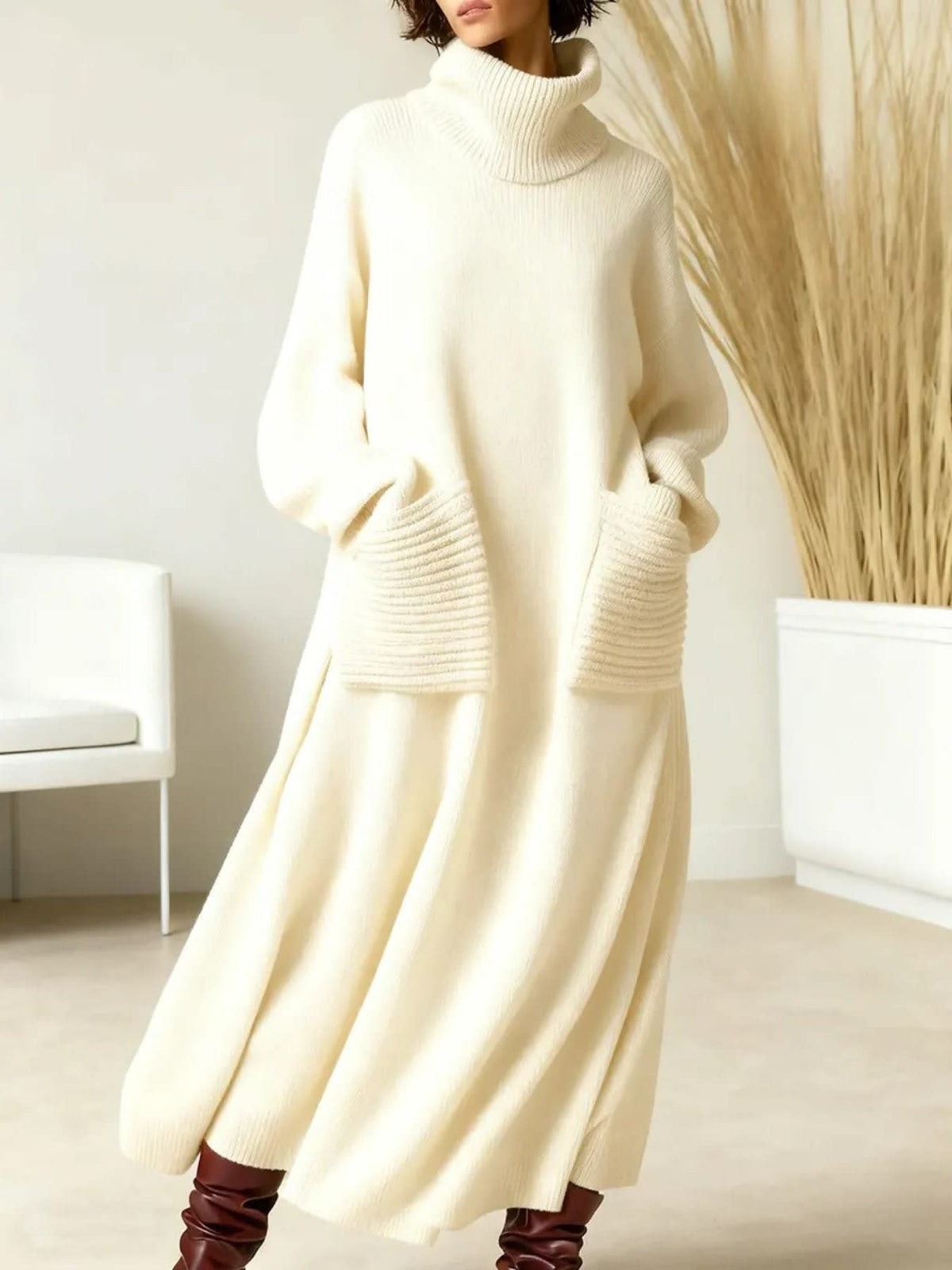 Thalia Knit Turtleneck Maxi Dress_2