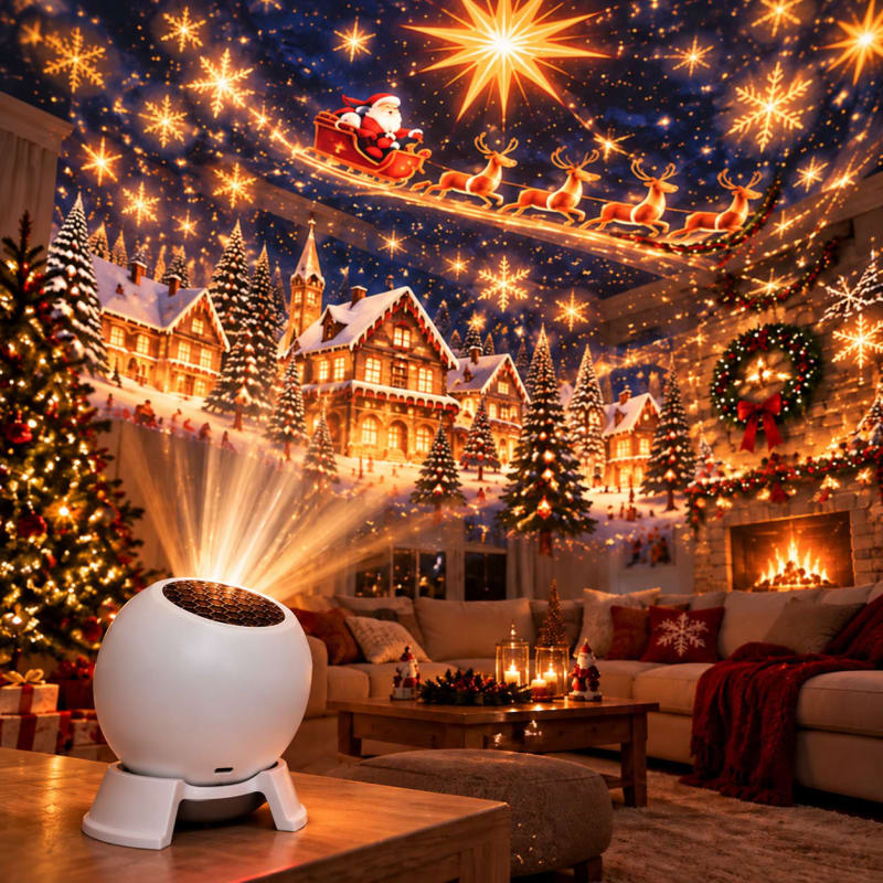 Christmas Projector Night Light 360 Degree Rotating Ceiling Projector Lamp Holiday Decoration for Kids Bedroom_1