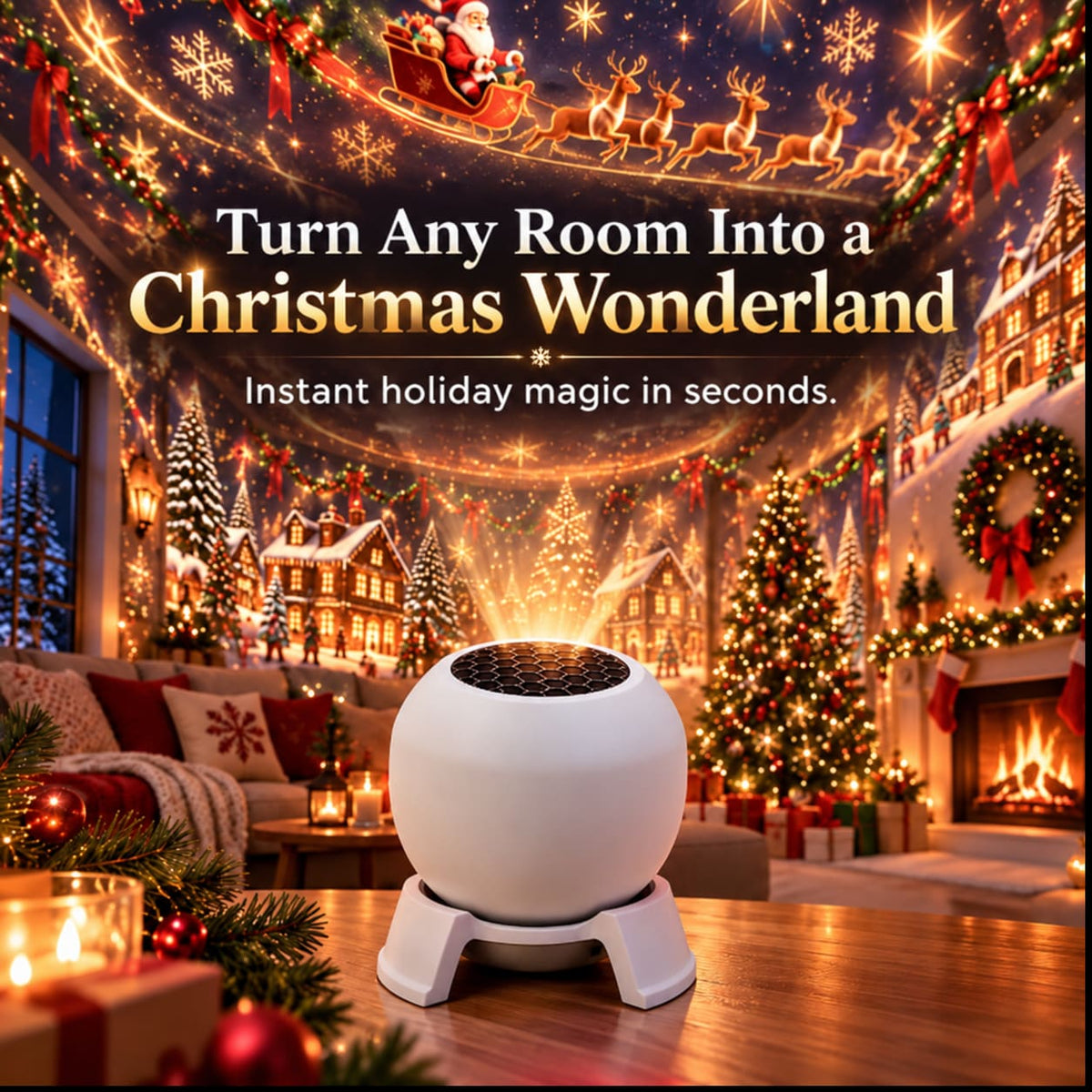 Christmas Projector Night Light 360 Degree Rotating Ceiling Projector Lamp Holiday Decoration for Kids Bedroom_2