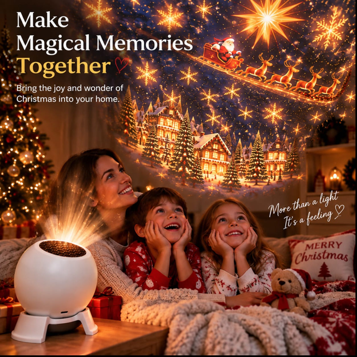 Christmas Projector Night Light 360 Degree Rotating Ceiling Projector Lamp Holiday Decoration for Kids Bedroom_5