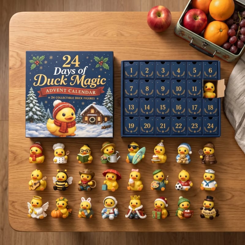 Non Chocolate Duck Advent Calendar 2026 with 24 Numbered Drawers Holiday Countdown for Kids_1