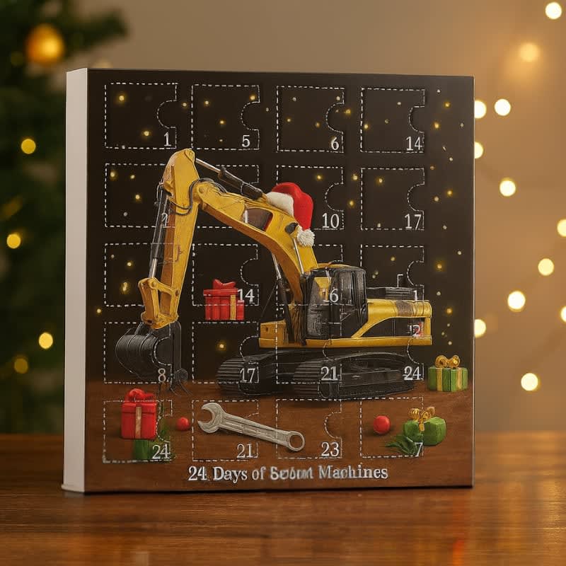 Construction Vehicle Advent Calendar 2026 with 24 Truck Ornaments Holiday Countdown for Kids_1