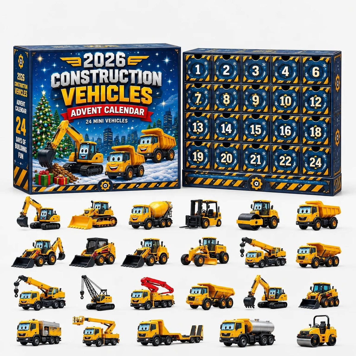 Car Advent Calendar 2026 with 24 Diecast Model Vehicles Holiday Countdown Gift for Car Lovers_11