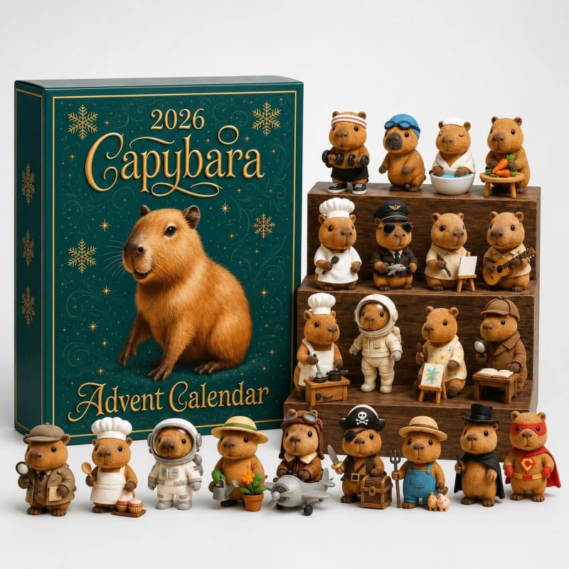 Capybara Advent Calendar 2026 with 24 Surprise Figures Holiday Countdown_1