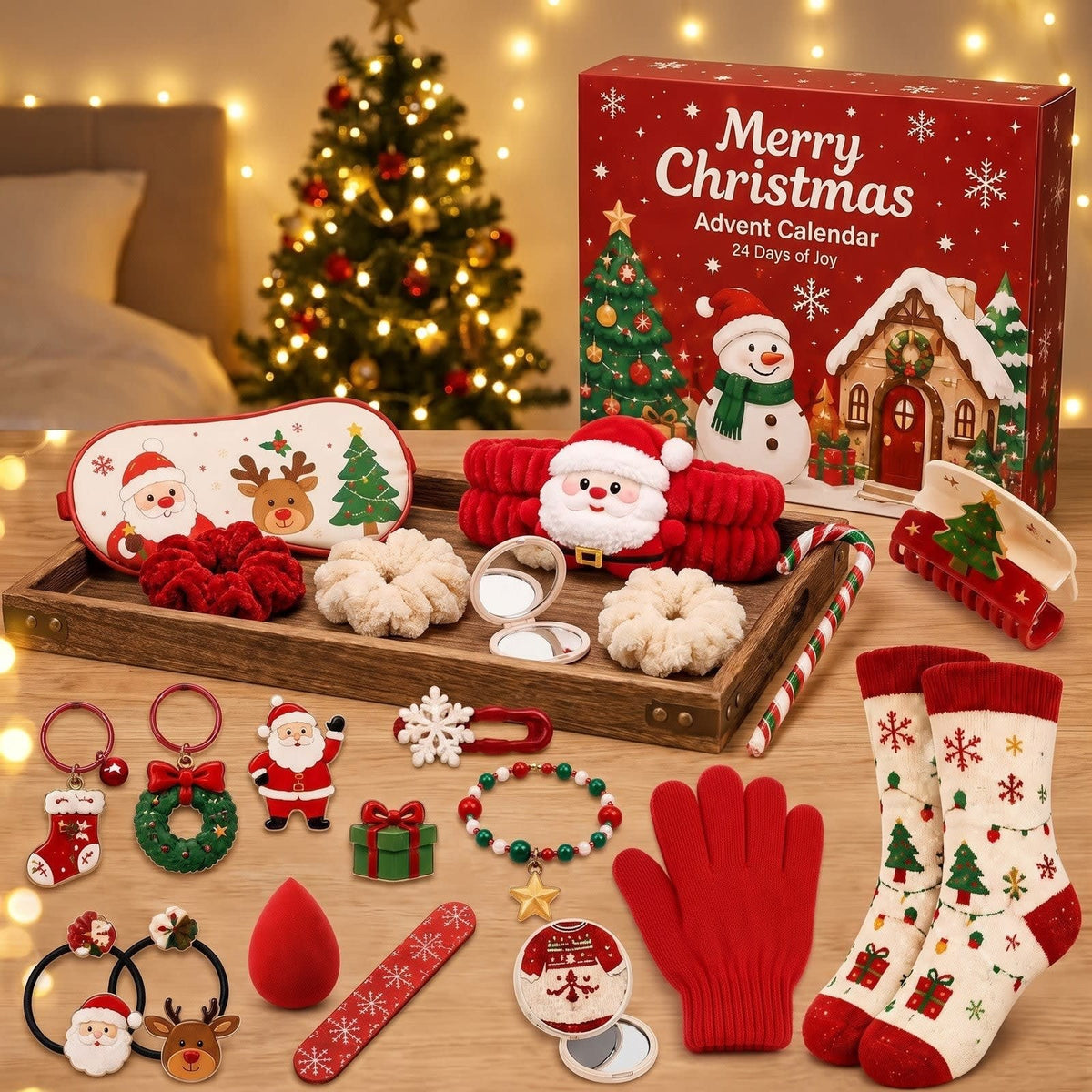 Hair Accessories Advent Calendar 2026 with 24 Spa and Winter Gifts Holiday Countdown Gift for Her_4