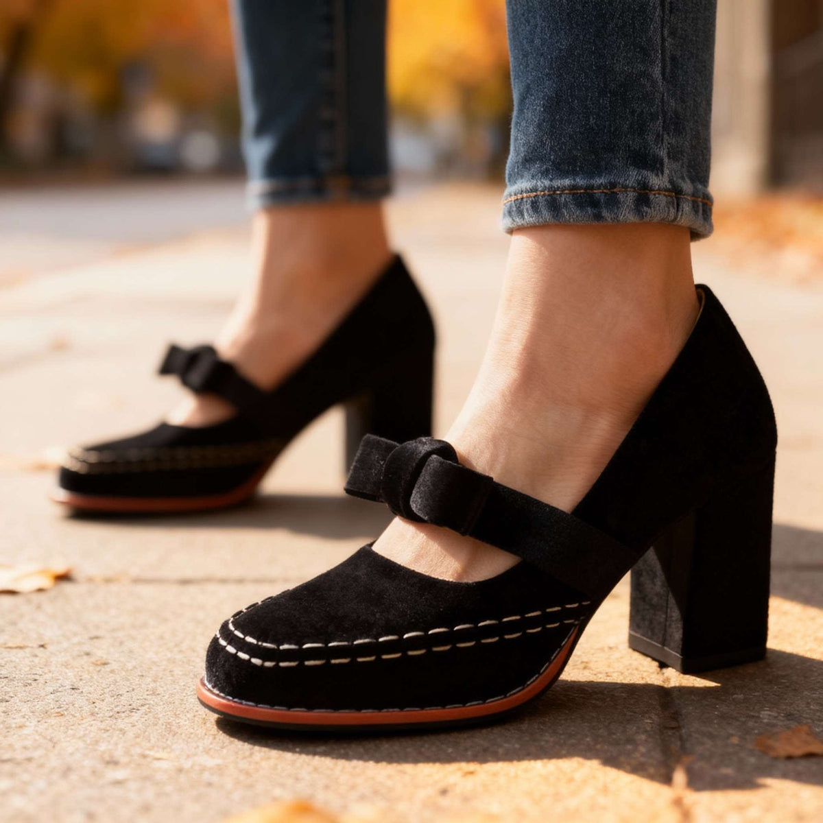 Rosetta Velvet Block Heel Mary Jane Pumps_6