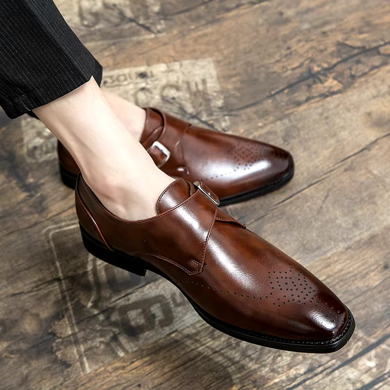 Oscar Brogue Monk Strap Dress Shoes_3