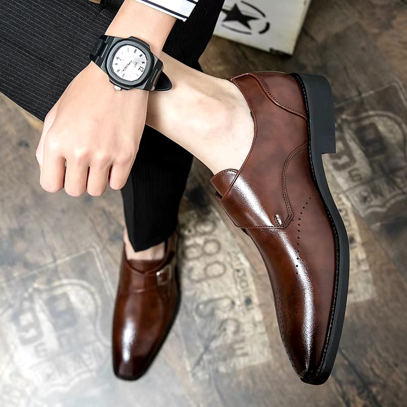 Oscar Brogue Monk Strap Dress Shoes_5