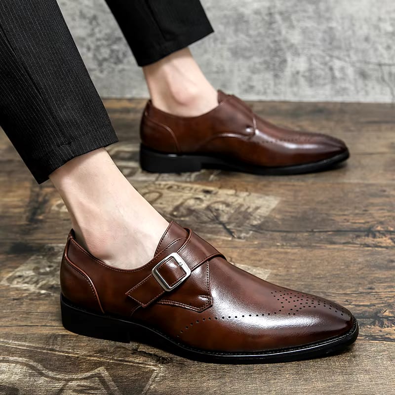 Oscar Brogue Monk Strap Dress Shoes_9