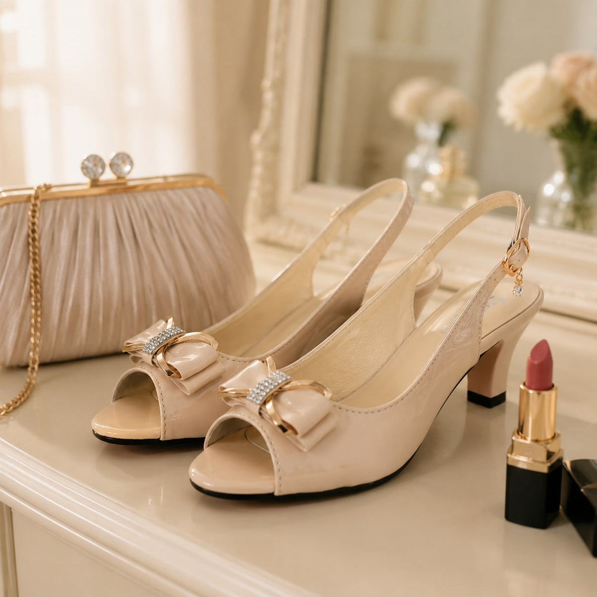 Iris Rhinestone Bow Slingback Heels_5