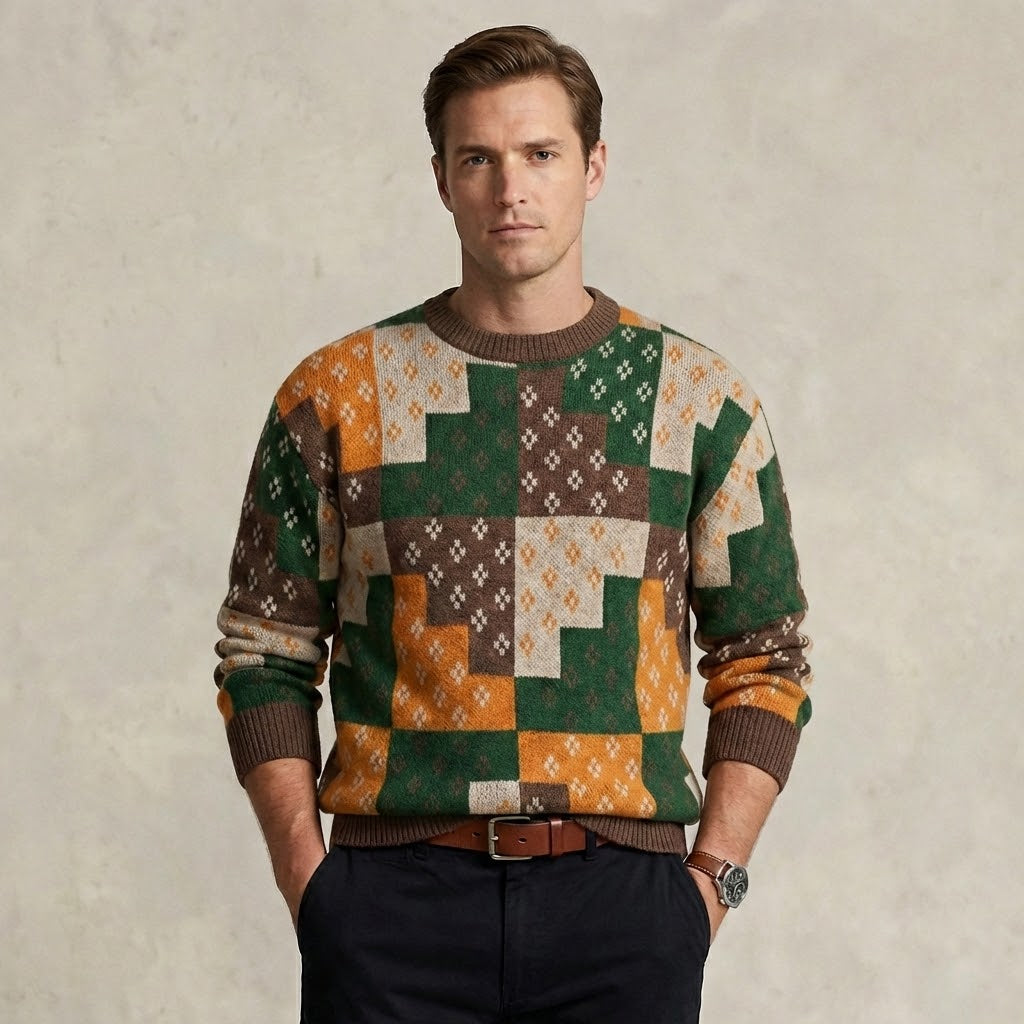 Dan Wallen Geometric Crewneck Sweater