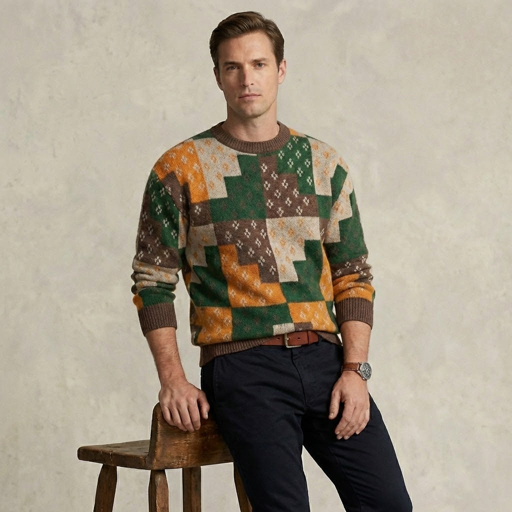 Dan Wallen Geometric Crewneck Sweater