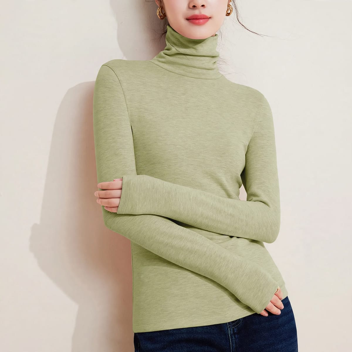 Geneva Fleece Lined Turtleneck Thermal Top_6