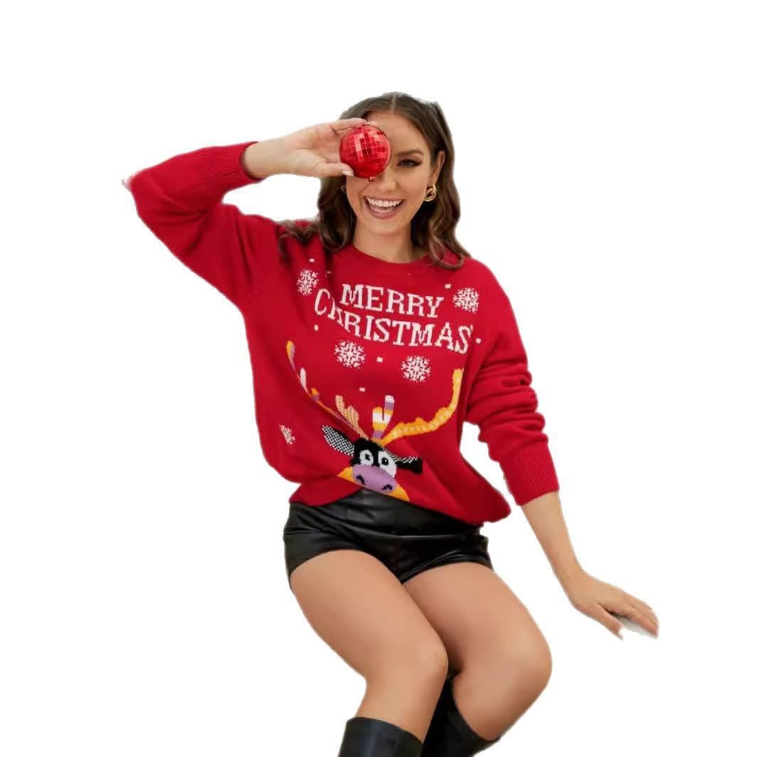 Carina Oversized Reindeer Christmas Sweater_5