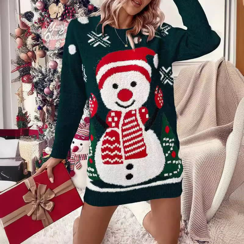 Ellie Snowman Longline Christmas Sweater_4