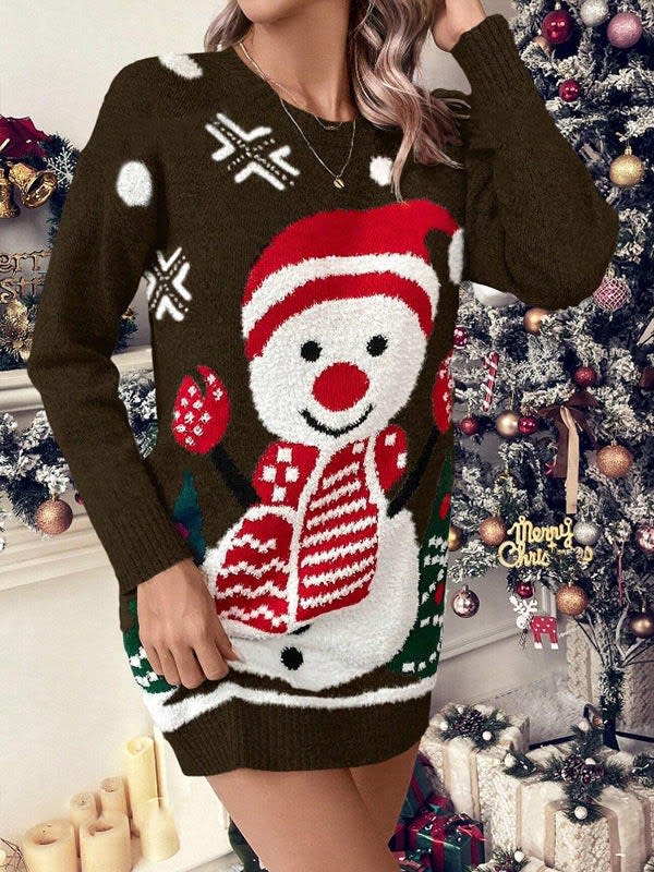 Ellie Snowman Longline Christmas Sweater_6