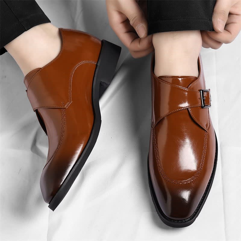 Joseph Polished Leather Single Monk Strap Loafers_5