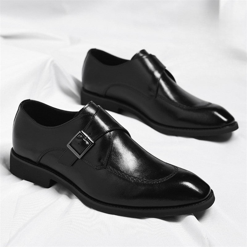 Joseph Polished Leather Single Monk Strap Loafers_8