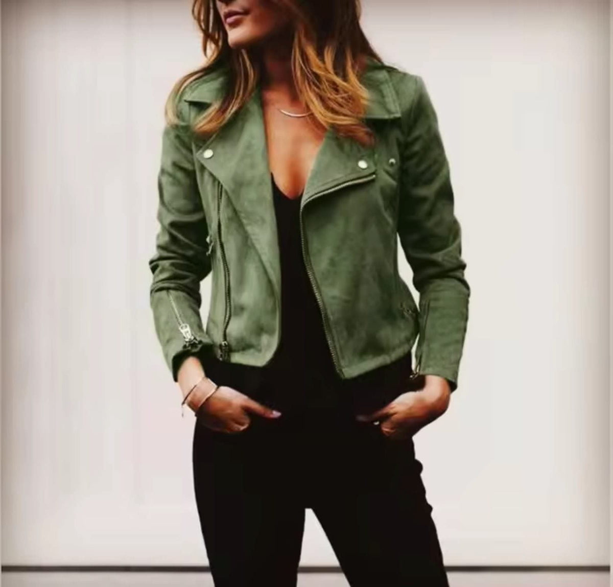 Cristiana Suede Cropped Moto Jacket_4