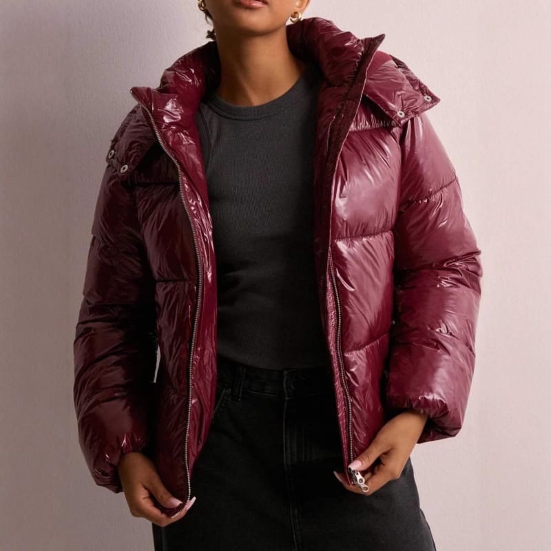 Crystal Glossy Hooded Puffer Jacket_1