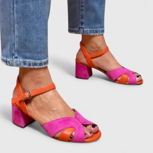 Sabrina Color Block Strappy Heeled Sandals_3