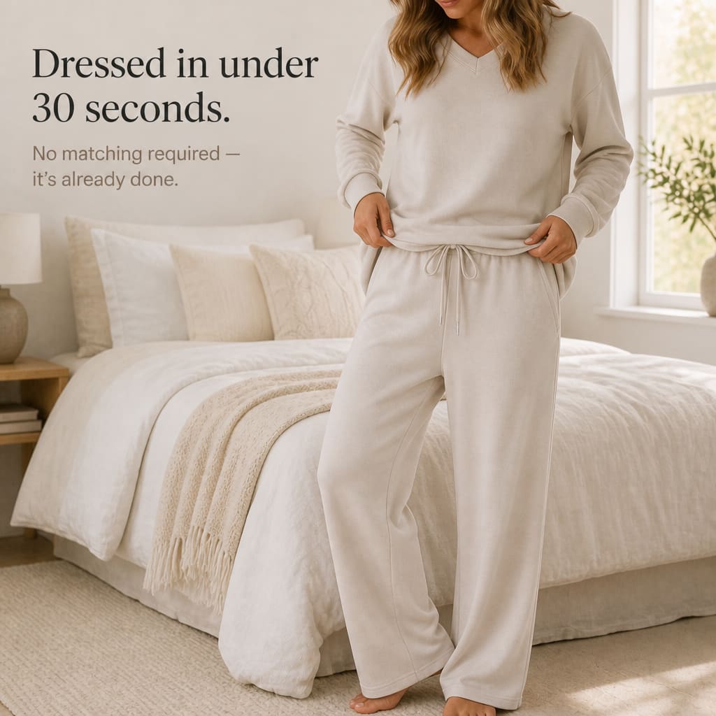Tabitha V-Neck Knit Top and Wide Leg Drawstring Lounge Set_8