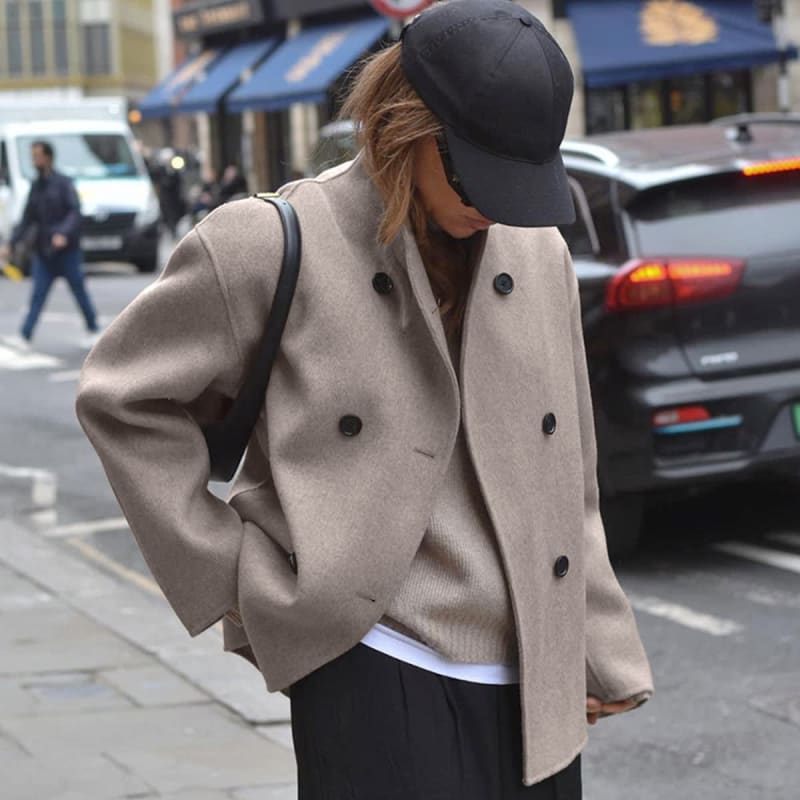 Catherine Collarless Cropped Pea Coat_1