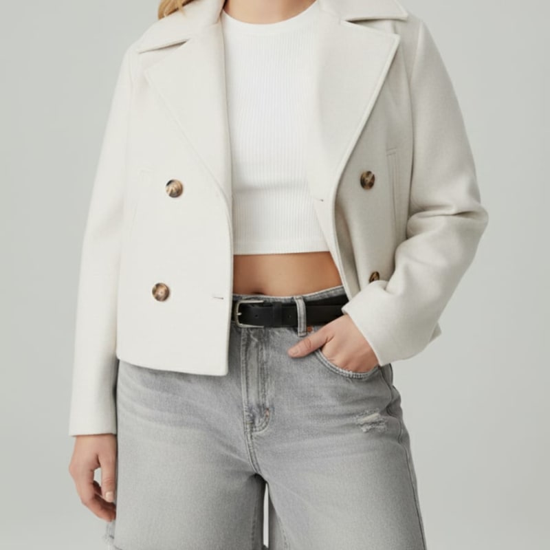Claire Cropped Double-Breasted Pea Coat_1