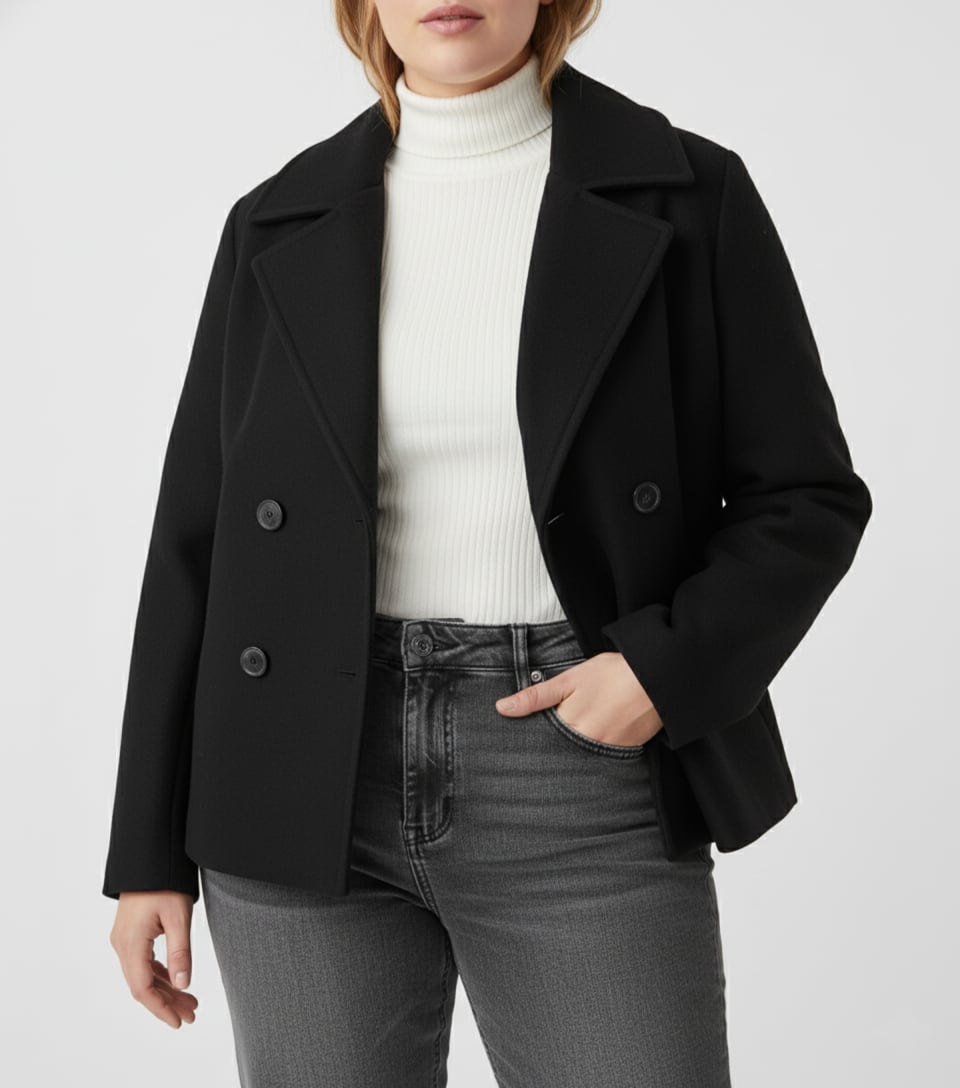 Claire Cropped Double-Breasted Pea Coat_2