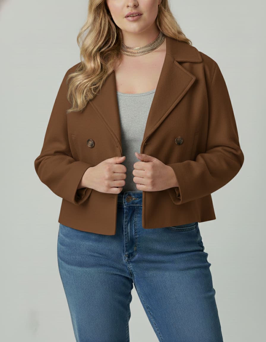 Claire Cropped Double-Breasted Pea Coat_5
