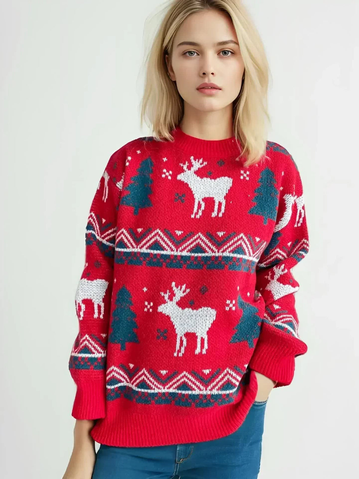Marina Ugly Christmas Tree Knit Sweater_2