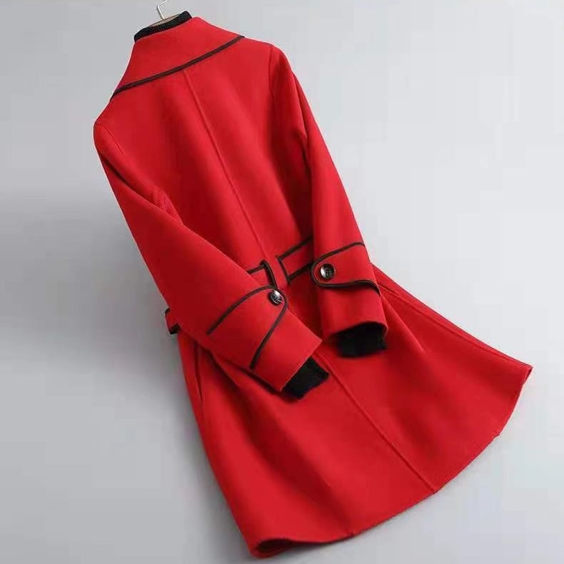 Florence Belted Wrap Coat with Contrast Trim_12