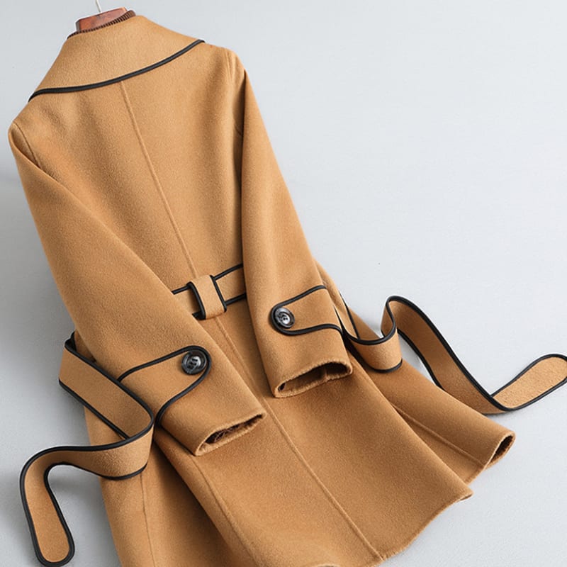 Florence Belted Wrap Coat with Contrast Trim_2