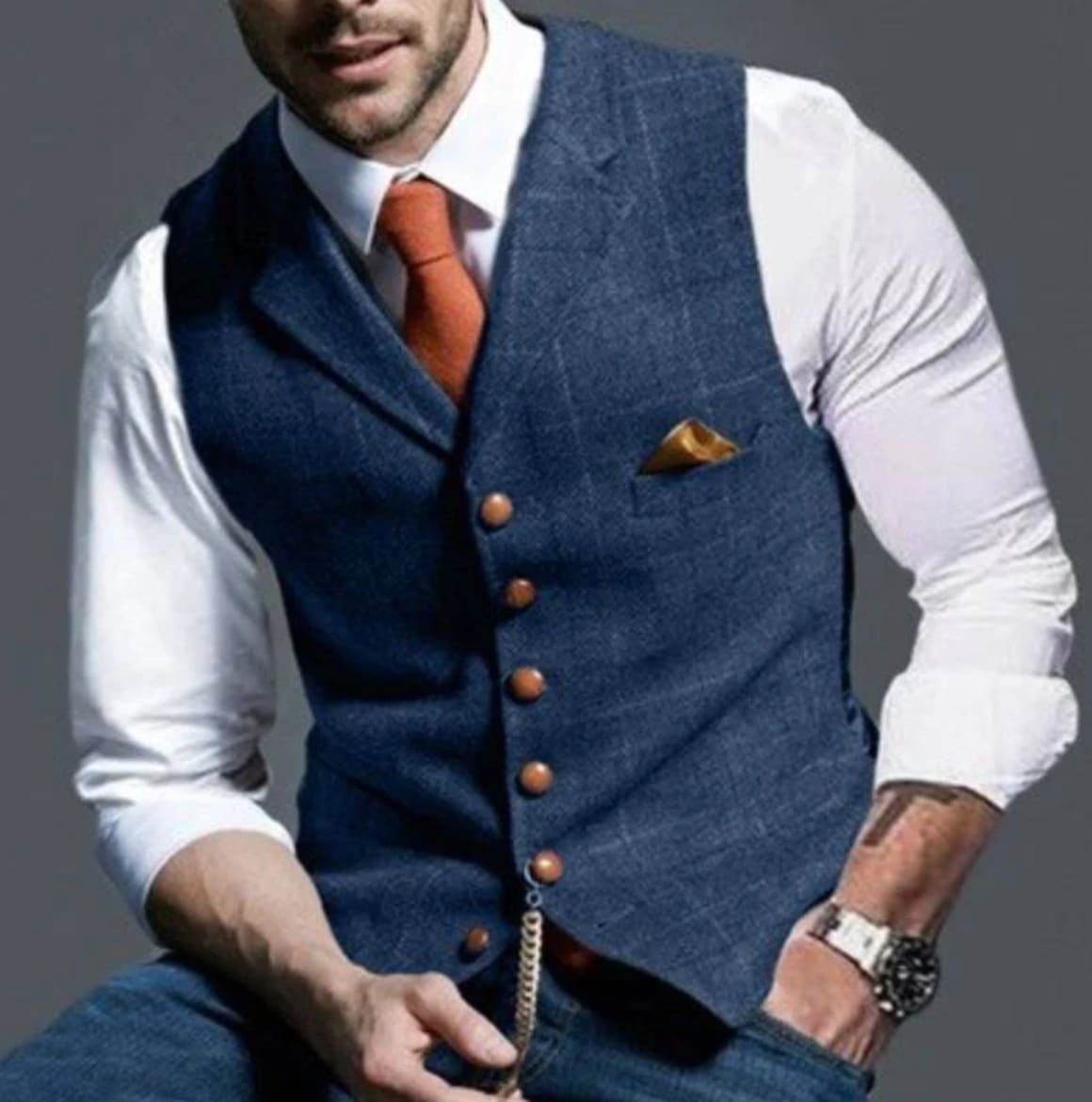 Samuel Windowpane Check Suit Vest_2