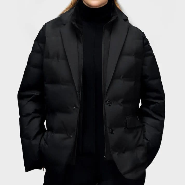 Genevieve Quilted Down Blazer Jacket_5
