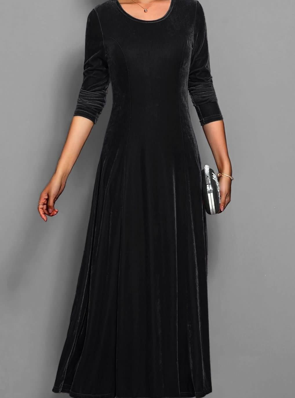 Brooke Velvet A-Line Maxi Party Dress_4