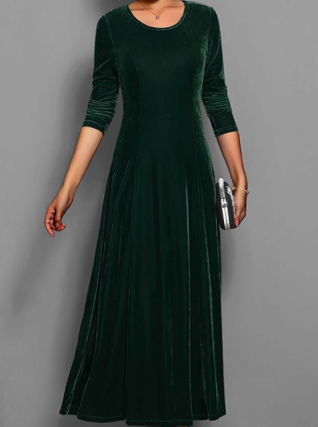 Brooke Velvet A-Line Maxi Party Dress_5