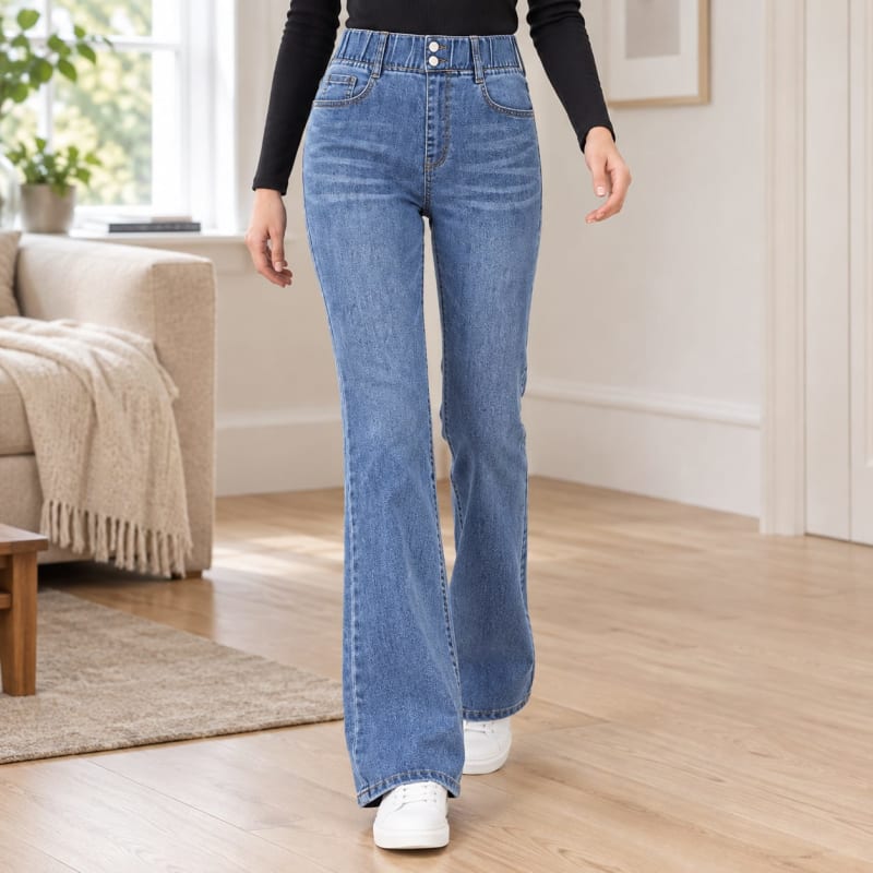 Sabrina Elastic High Waist Stretch Bootcut Jeans_1