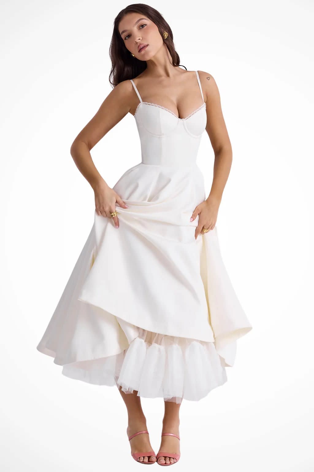 Melina Corset Wedding Guest Midi Dress_2