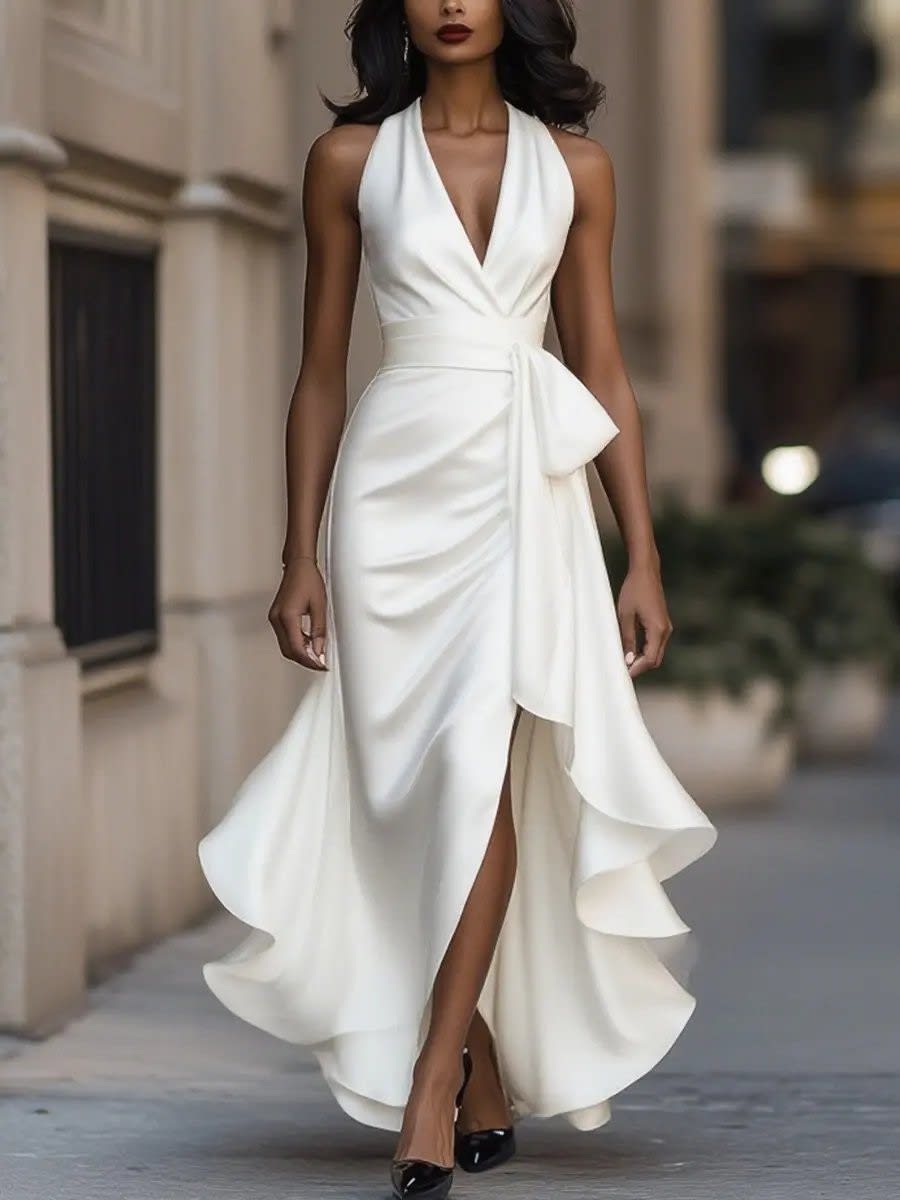 Ashley Satin Halter High Low Cocktail Dress_7